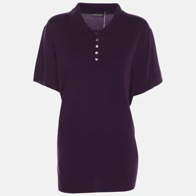 Marina Rinaldi Purple Stretch Knit Short Sleeve Sweatshirt