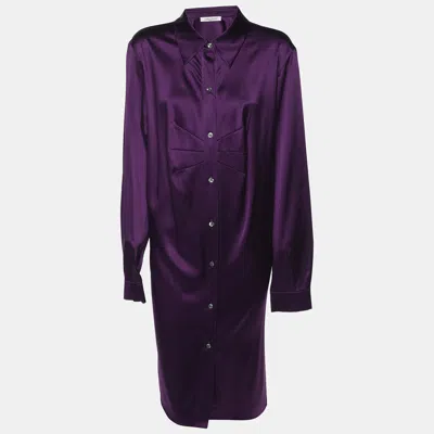 Marina Rinaldi Purple Stretch Silk Long Sleeve Long Shirt
