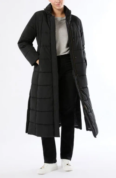 Marina Rinaldi Quark Water Repellent Quilted Coat In Black