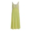 Marina Rinaldi Double Layer Georgette Slipdress In Yellow
