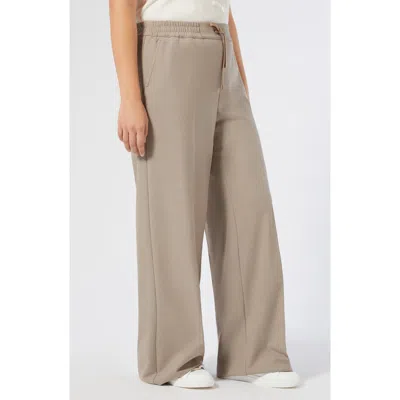 Marina Rinaldi Quota Stretch Twill Drawstring Pants In Gray