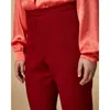 Marina Rinaldi Plus Recale Linen-blend Trouser In Red