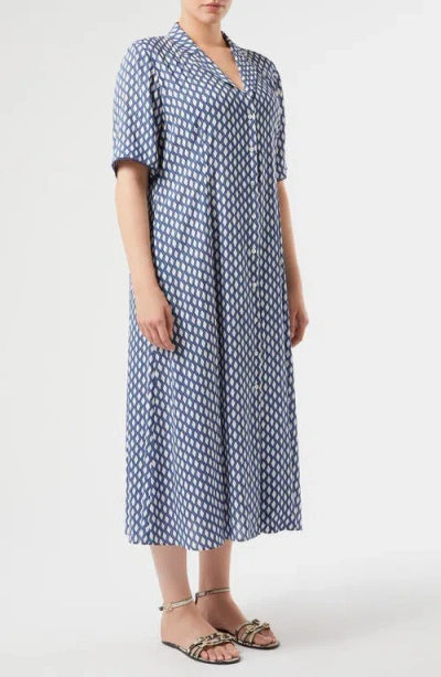 Marina Rinaldi Ranch Geo Print Shirtdress In White