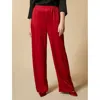 Marina Rinaldi Plus Recale Linen-blend Trouser In Red