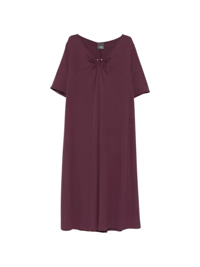 Marina Rinaldi Ring-detail Midi Dress In Burgundy