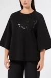 Marina Rinaldi Roen Sequin Sweatshirt In Black