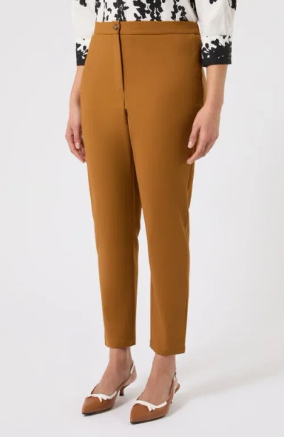 Marina Rinaldi Rosa Slim Fit Pants In Burgundy
