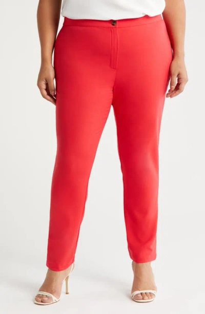 Marina Rinaldi Rosa Slim Fit Pants In Red