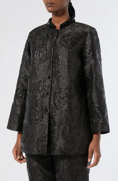 Marina Rinaldi Rupia Floral Jacquard Jacket In Multi