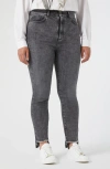 Marina Rinaldi Santos Frayed Step Hem Ankle Skinny Jeans In Black