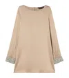 Marina Rinaldi Satin Embellished Liguria Blouse In Neutral