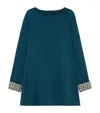 Marina Rinaldi Satin Embellished Liguria Blouse In Green
