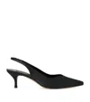 Marina Rinaldi Satin Slingback Pumps 50 In Black