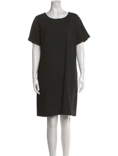 Pre-owned Marina Rinaldi Scoop Neck Knee-length Dress In Black