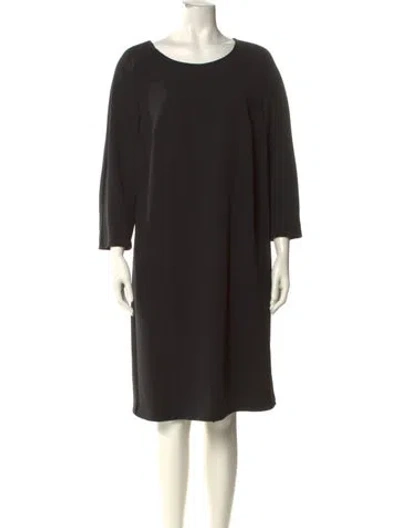 Pre-owned Marina Rinaldi Scoop Neck Knee-length Dress In Black