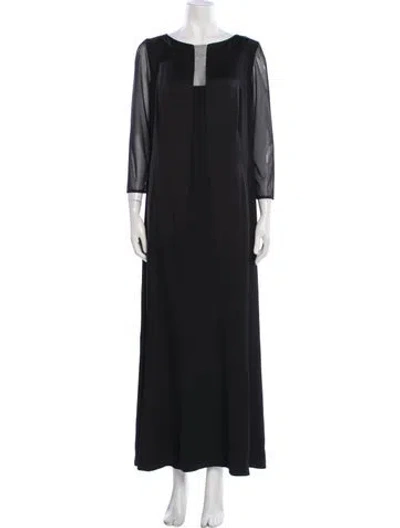 Pre-owned Marina Rinaldi Scoop Neck Long Dress In Black
