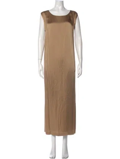 Pre-owned Marina Rinaldi Scoop Neck Long Dress In Neutral