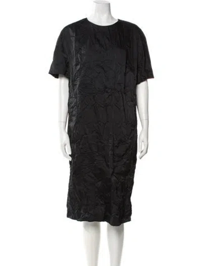 Pre-owned Marina Rinaldi Scoop Neck Midi Length Dress In Blue