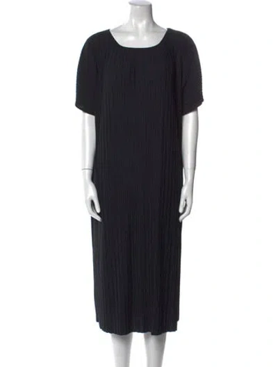 Pre-owned Marina Rinaldi Scoop Neck Midi Length Dress W/ Tags In Black