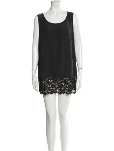 Pre-owned Marina Rinaldi Scoop Neck Mini Dress In Gray