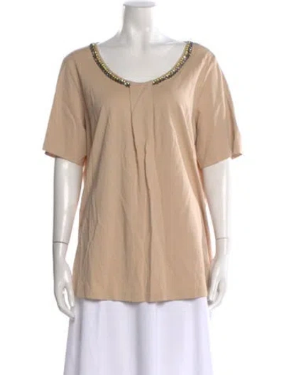 Pre-owned Marina Rinaldi Scoop Neck Short Sleeve T-shirt In Neutral