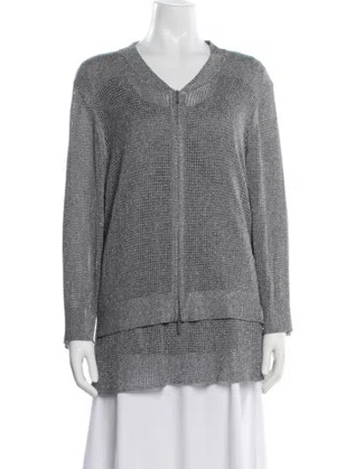 Pre-owned Marina Rinaldi Scoop Neck Sleeveless Tunic In Grey