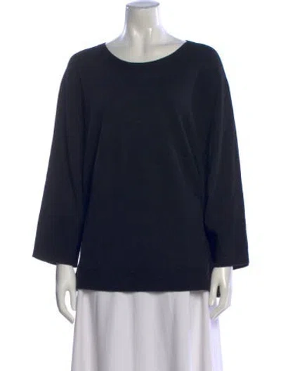 Pre-owned Marina Rinaldi Scoop Neck Sweater In Black