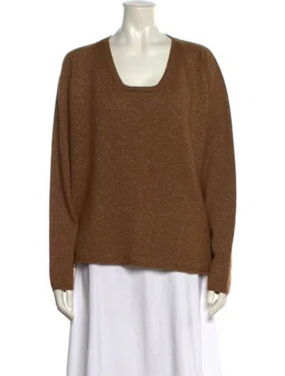 Pre-owned Marina Rinaldi Scoop Neck Sweater In Brown