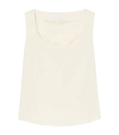 Marina Rinaldi Scoop-neck Waistcoat Top In Neutral