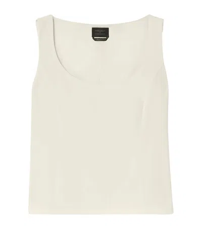 Marina Rinaldi Scoop-neck Waistcoat Top In Yellow