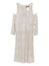 Marina Rinaldi Sequin-embellished Midi Dress In Neutral