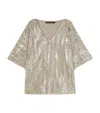 Marina Rinaldi Sequin-embellished Torbole Blouse In Metallic