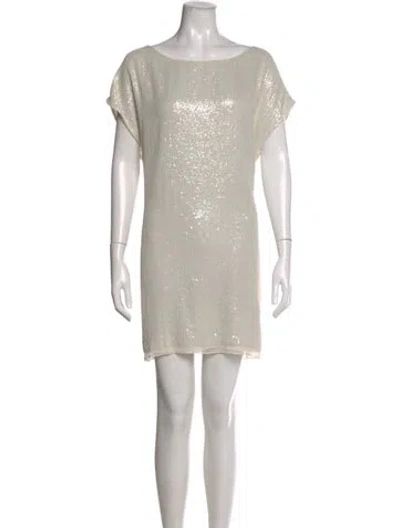 Pre-owned Marina Rinaldi Sequin Mini Dress In Gray