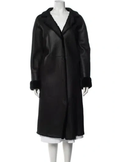 Pre-owned Marina Rinaldi Shearling Coat In Black