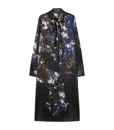 Marina Rinaldi Silk Danila Shirt Midi Dress In Blue