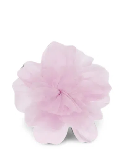 Marina Rinaldi Silk Flower Brooch In Pink