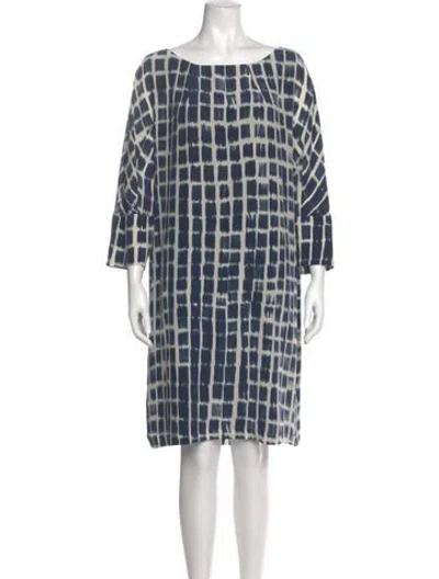 Pre-owned Marina Rinaldi Silk Knee-length Dress In Blue