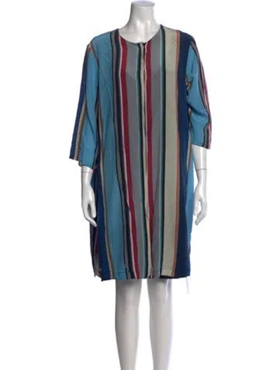 Pre-owned Marina Rinaldi Silk Knee-length Dress In Blue