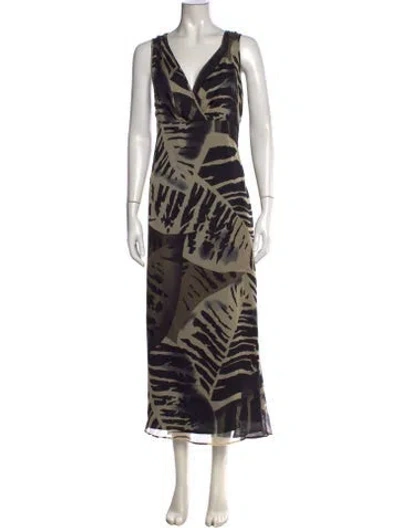 Pre-owned Marina Rinaldi Silk Long Dress In Black