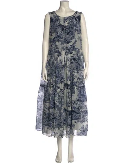 Pre-owned Marina Rinaldi Silk Long Dress In Blue