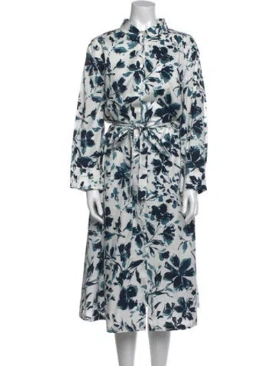 Pre-owned Marina Rinaldi Silk Long Dress In Blue