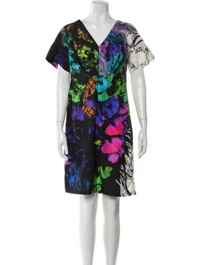 Pre-owned Marina Rinaldi Silk Mini Dress In Black