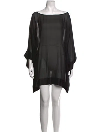 Pre-owned Marina Rinaldi Silk Mini Dress In Black