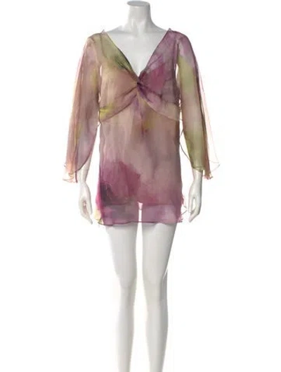 Pre-owned Marina Rinaldi Silk Mini Dress In Pink