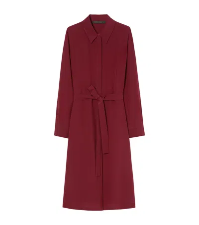 Marina Rinaldi Silk Nuccia Shirt Midi Dress In Red