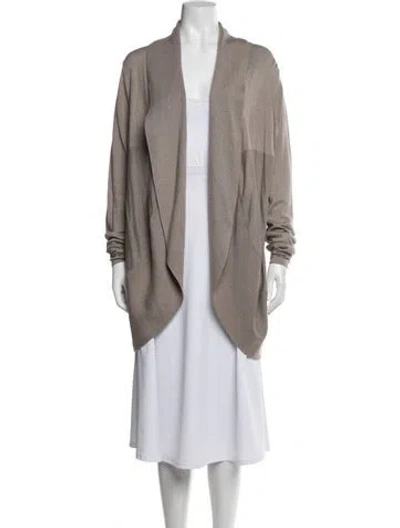 Pre-owned Marina Rinaldi Silk Open Front Sweater In Neutrals
