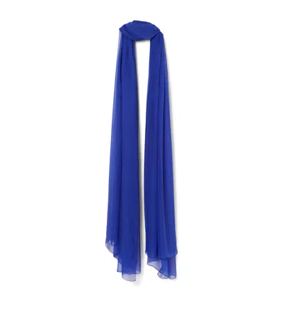 Marina Rinaldi Silk Scarf In Blue