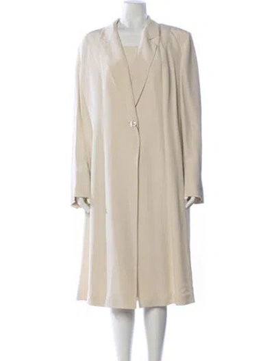 Pre-owned Marina Rinaldi Silk Skirt Suit In Neutral