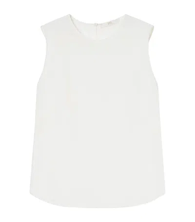 Marina Rinaldi Silk Sleeveless Blouse In White