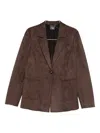 Marina Rinaldi Single-button Pocket Jacket In Brown